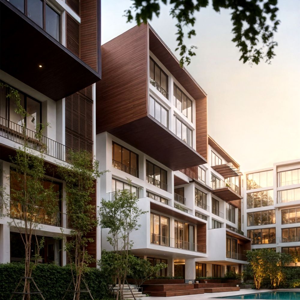 In front of Family Condominium. Design by OPENBOX ARCHITECTS