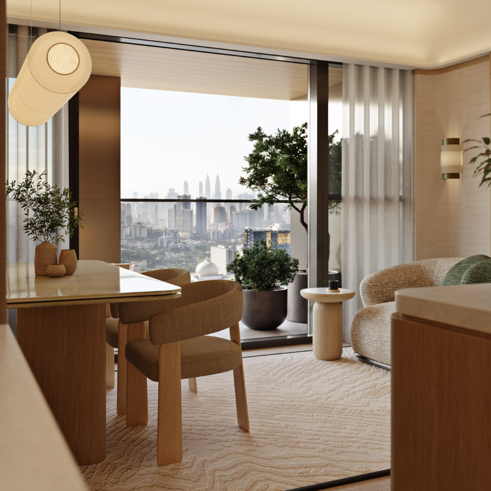 Architectural facade of WOLO in Kuala Lumpur featuring vertical clay inspired panels, soft curved textures, and a modern high rise form that reflects the city’s layered earth, cultural diversity, and fluid design concept by Openbox Architects.