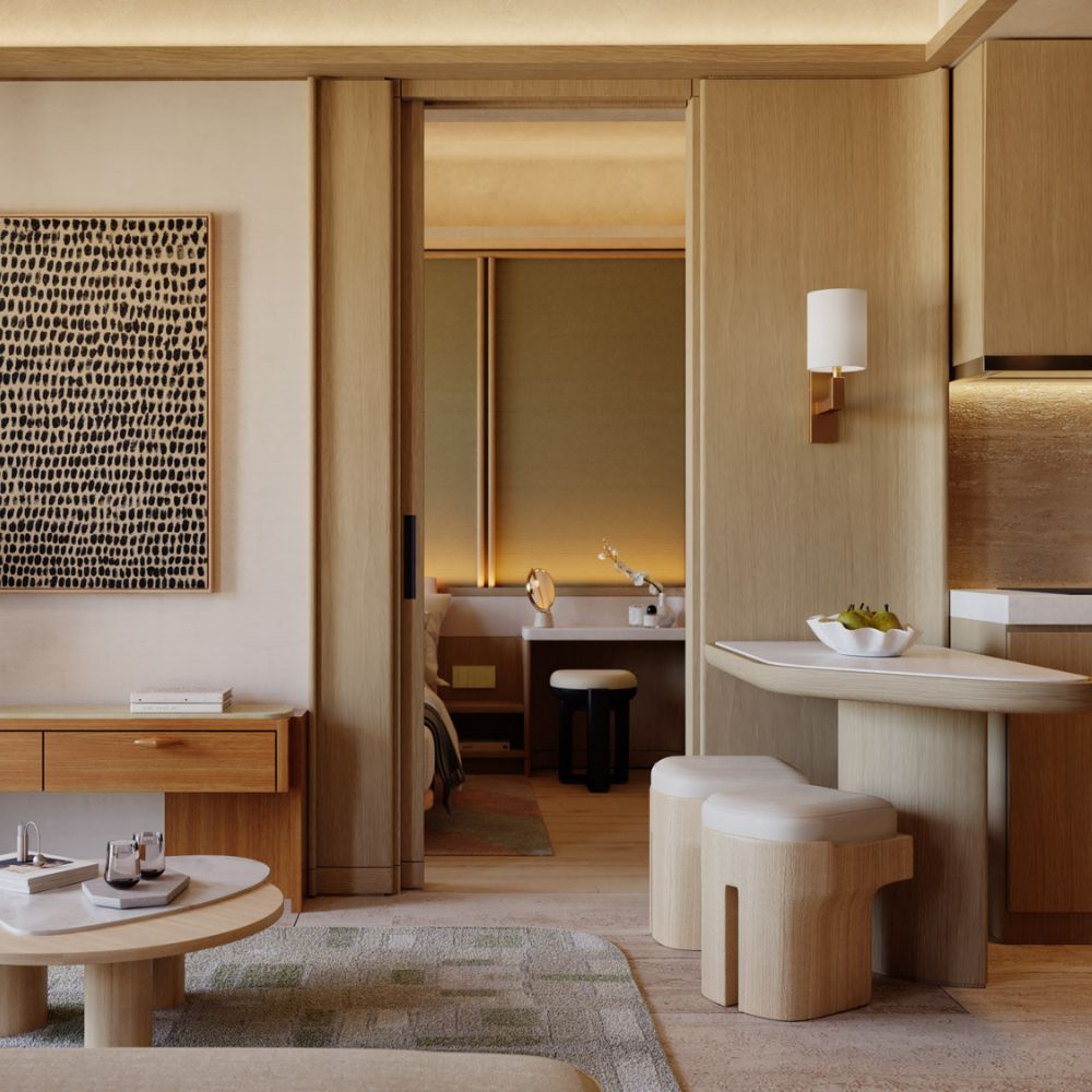 Architectural facade of WOLO in Kuala Lumpur featuring vertical clay inspired panels, soft curved textures, and a modern high rise form that reflects the city’s layered earth, cultural diversity, and fluid design concept by Openbox Architects.