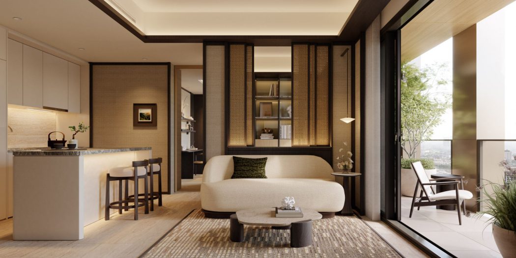 Architectural facade of WOLO in Kuala Lumpur featuring vertical clay inspired panels, soft curved textures, and a modern high rise form that reflects the city’s layered earth, cultural diversity, and fluid design concept by Openbox Architects.